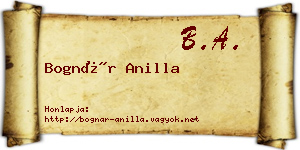 Bognár Anilla névjegykártya